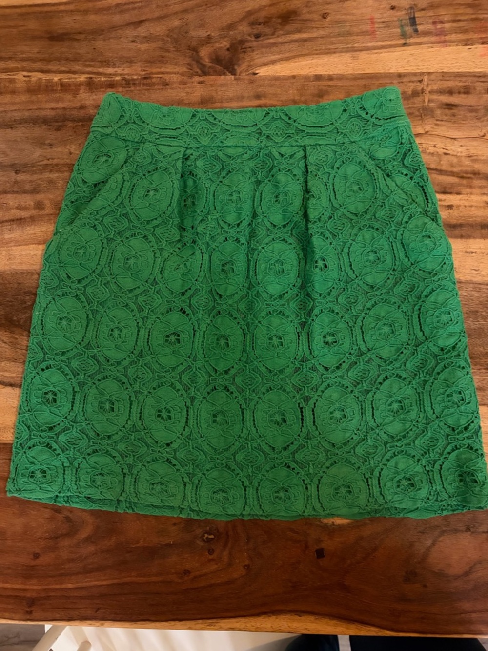 Anthropologie Women's Green Lace A-Line Skirt